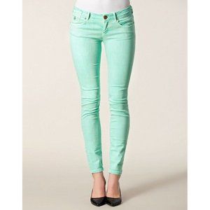 MAISON SCOTCH Amsterdam JEANS Low Rise SLIM SKINNY La Parisienne  MINT GREEN 26